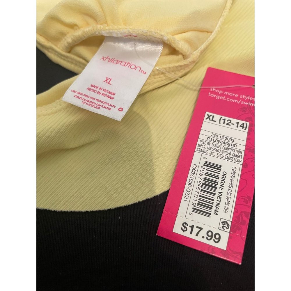 Xhilaration Women’s SZ XL (12-14) Yellow Bikini Top NWT - Picture 6 of 7